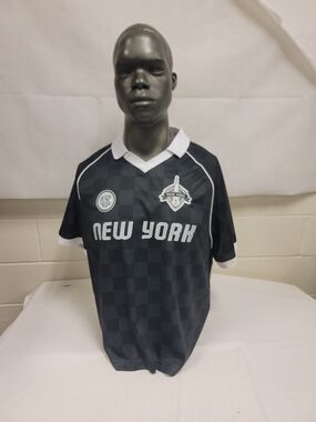 NEW YORK Men’s Black Checker Soccer Jersey with White Trim